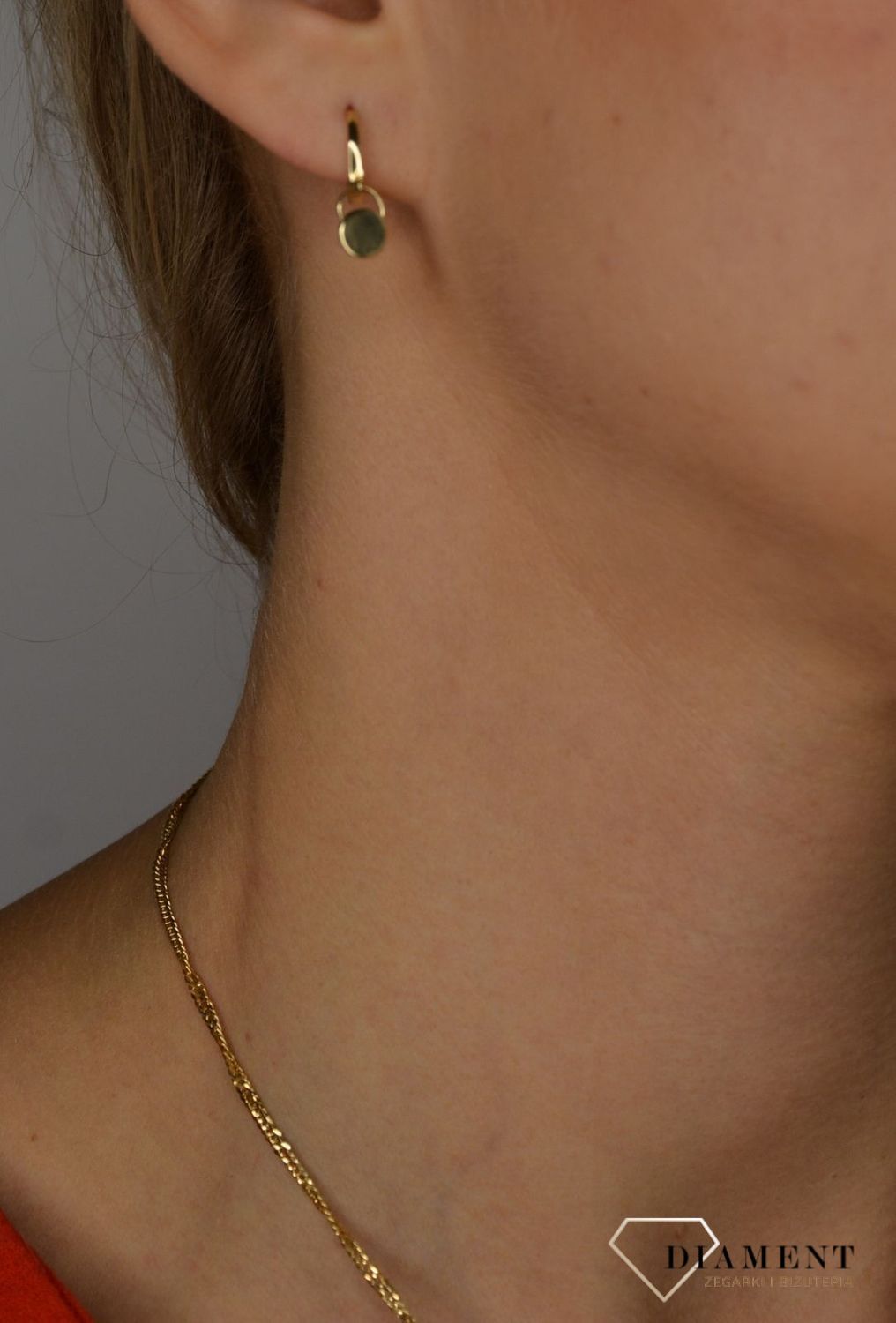 Złote kolczyki 585 z wiszącym kółeczkiem KL 6780.jpg